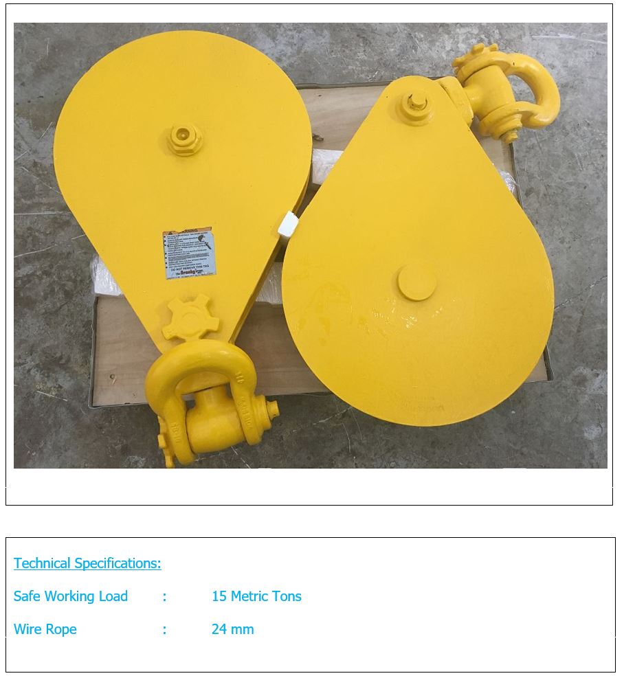 Misc. Hook Blocks, Snatch Blocks 5-50 Te SWL- 1-3 sheave For Sale ...